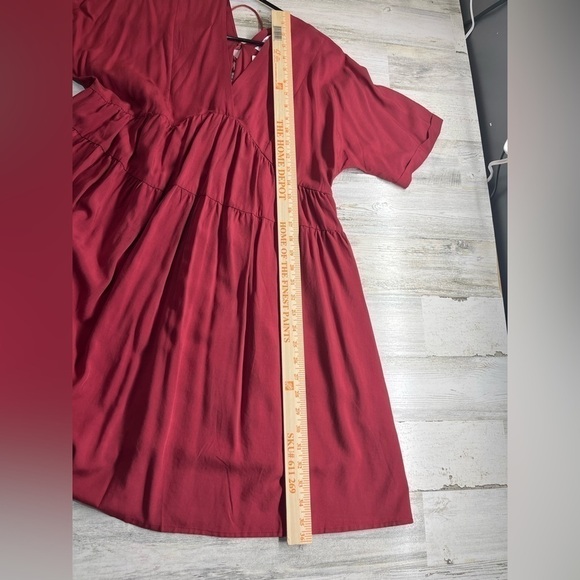 KIRUNDO red casual loose v neck short dress size XL net - Picture 11 of 11